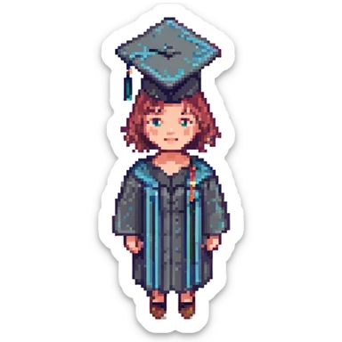 persona con birrete de graduación sticker