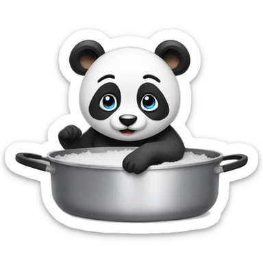Panda in pans sticker