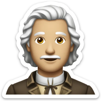an american colonist, white skin, brown eyes, wearing a traditional suit sticker