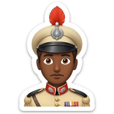 historical Indian sepoy soldier in British colonial uniform with traditional headwear sticker