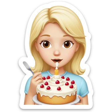Blondie girl eat a cake  sticker