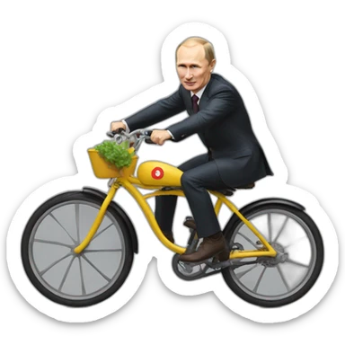 vladmir putin riding a bike sticker