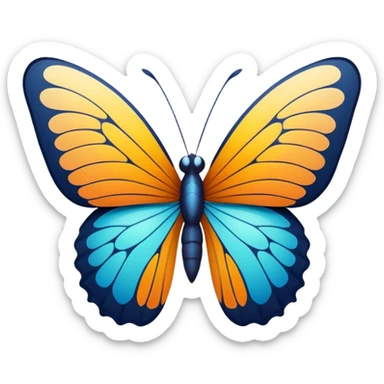 
A stylized butterfly with a subtle, upward-trending graph or spike pattern integrated into its wing design.	The butterfly is a powerful symbol of transformation, growth, and intuition. sticker