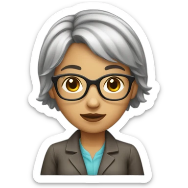 librarian girl short hair sticker