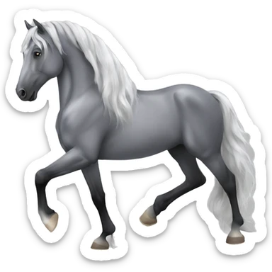 A dapple grey friesian horse  sticker