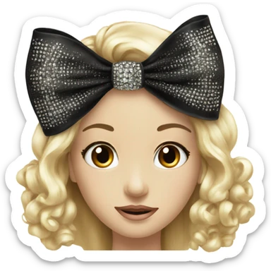 Elegant black bow with rhinestones  sticker