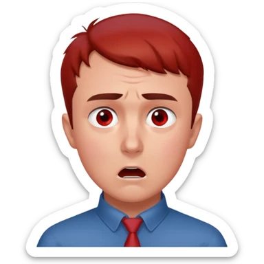 Charlie kirk with red speck on neck and scared expression on face sticker