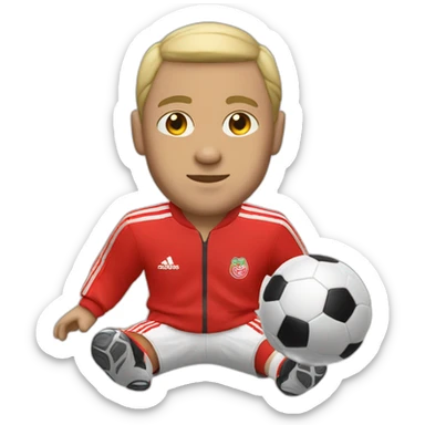 Man with little hair in red Adidas soccer tracksuit long pants sticker