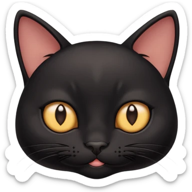 Black cute and funny cat with deep eyes and different emotions sticker