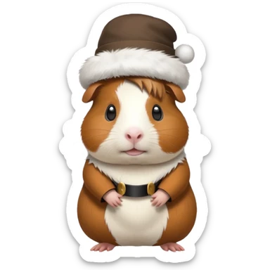 Guinea pig with costume sticker