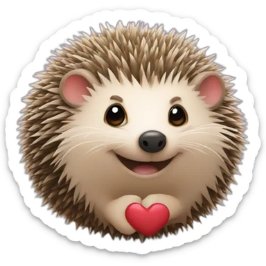 Hedgehog with heart eyes in a ball sticker