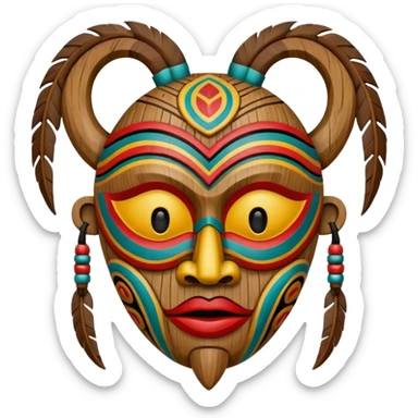 tribal mask sticker