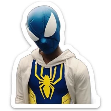 mr beast on cosplay spider man sticker