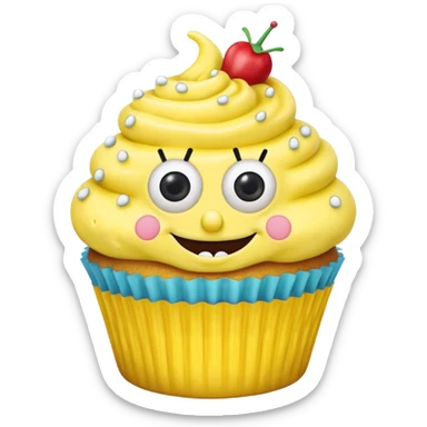 SpongeBob cupcake sticker