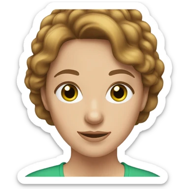 30 year old white woman brown hair green eyes sticker