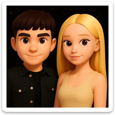 Change the girl's outfit to a tank top while keeping her appearance and pose the same. The style should remain consistent with the original 3D emoji style shown in the reference image. sticker