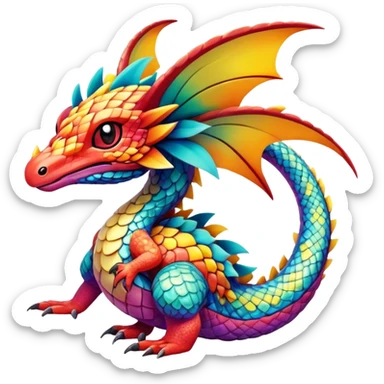 Colorful Exotic Pokémon-Fakémon-hybrid-creature (full body) sticker