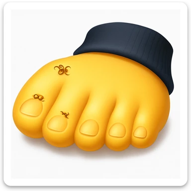 Make a foot emoji exactly like the reference image, in iOS emoji style. Same shape, color, and details, smooth and shiny. Add a soft shadow. sticker