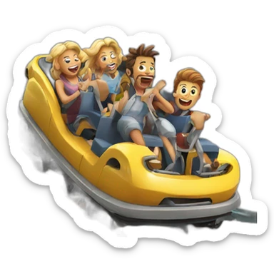 rollercoaster down sticker