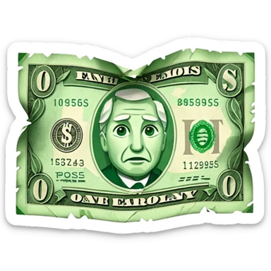 Ripped money sticker