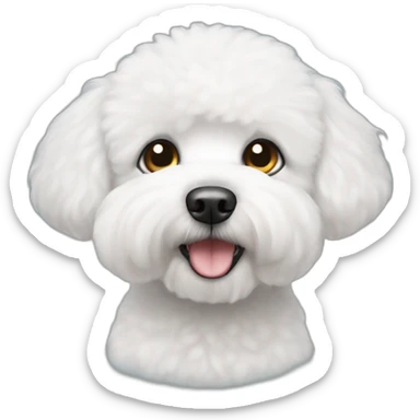 white bichon frise with one eye sticker