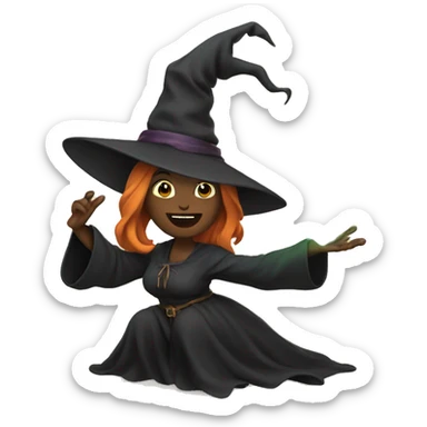 witch casting a spell sticker