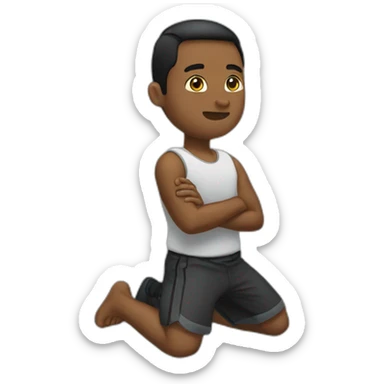 Kneel down propose  sticker