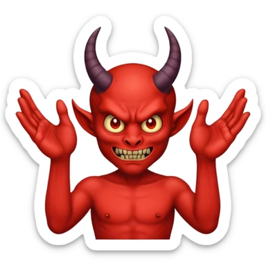 A demon with 2 hands one hand has a 9 on top and the other hand has a 9 on top  sticker