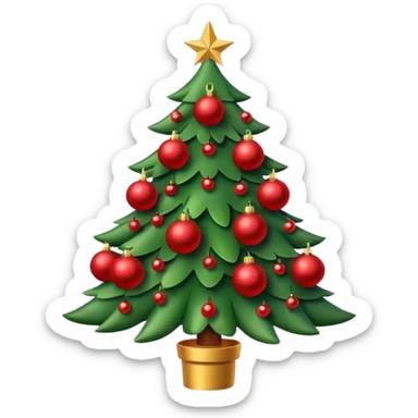 christmas tree with red balls sticker