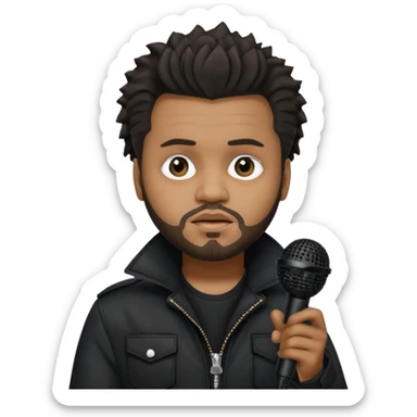 The weeknd holding microphone sticker