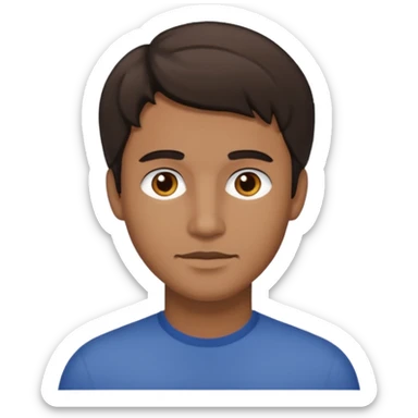 Un hombre con pelo chino y corto medio morenito u sticker