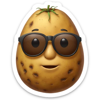 potato with black sunglasses sticker