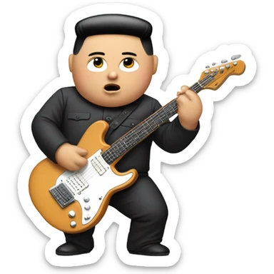 Kim Jong-un in a leotard playing a guitar sticker