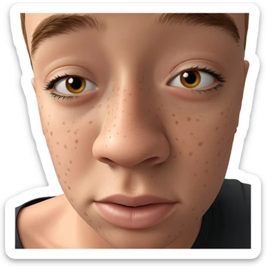 boy with freckles portrait sticker