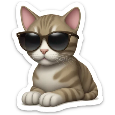 Cat with sunglasses sticker