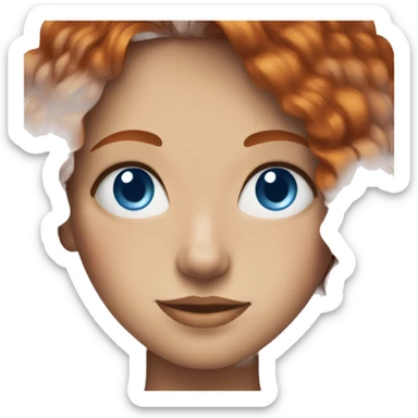 Adult female redhead with blue eyes and freckles. sticker
