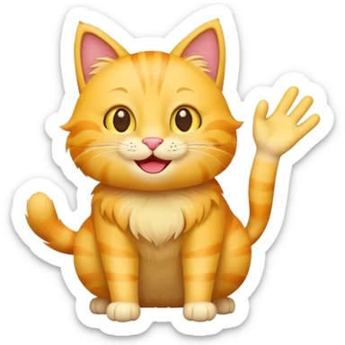 Gato amarillo saludando  sticker