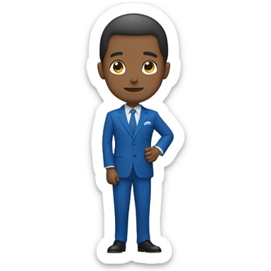 man in a blue suit is bowing with gratitude like in Japan  sticker