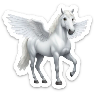 White horse with wings sticker