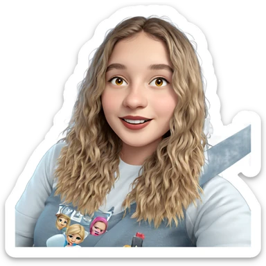 girl smiling in car sticker