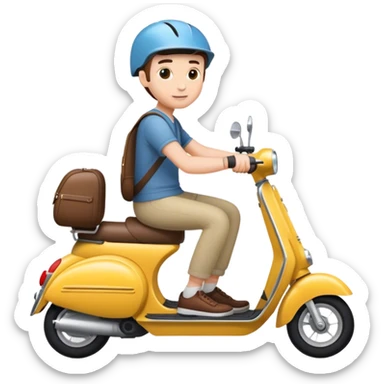 riding a scooter sticker