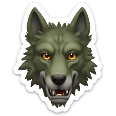 Dark black Musty green olive gray brown camo camouflage wolf zombie face dragon face maroon dragon sticker