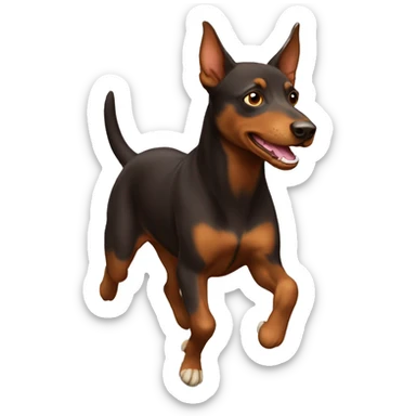 brown Australian kelpie running sticker
