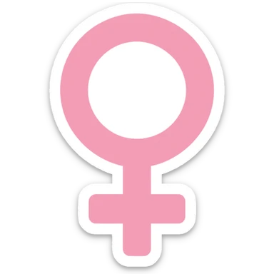 female gender symbol, flat pink, stripped-down minimalism, color icon style, suitable for Discord role icon sticker