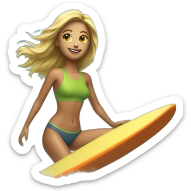 Surf girl sticker