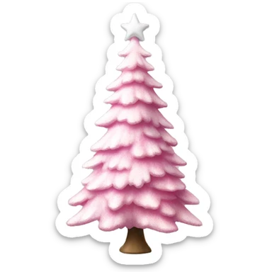 Pink and white realistic christmas tree sticker