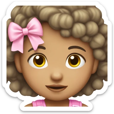 Light skin Hispanic baby girl with pink bow  sticker