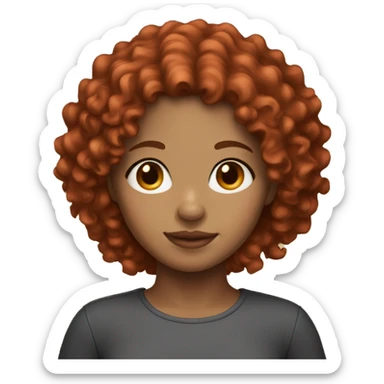 Light skin girl with red/brown curly hair sticker