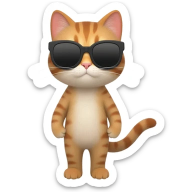Cat wearing sunglasses sticker