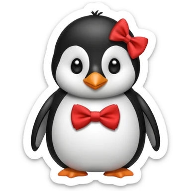 penguin with red bow tie  sticker